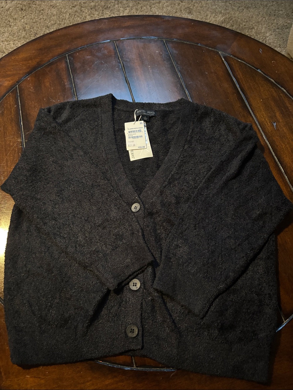 Barefoot Dreams Women's Black Button-Front Cozy Cardigan